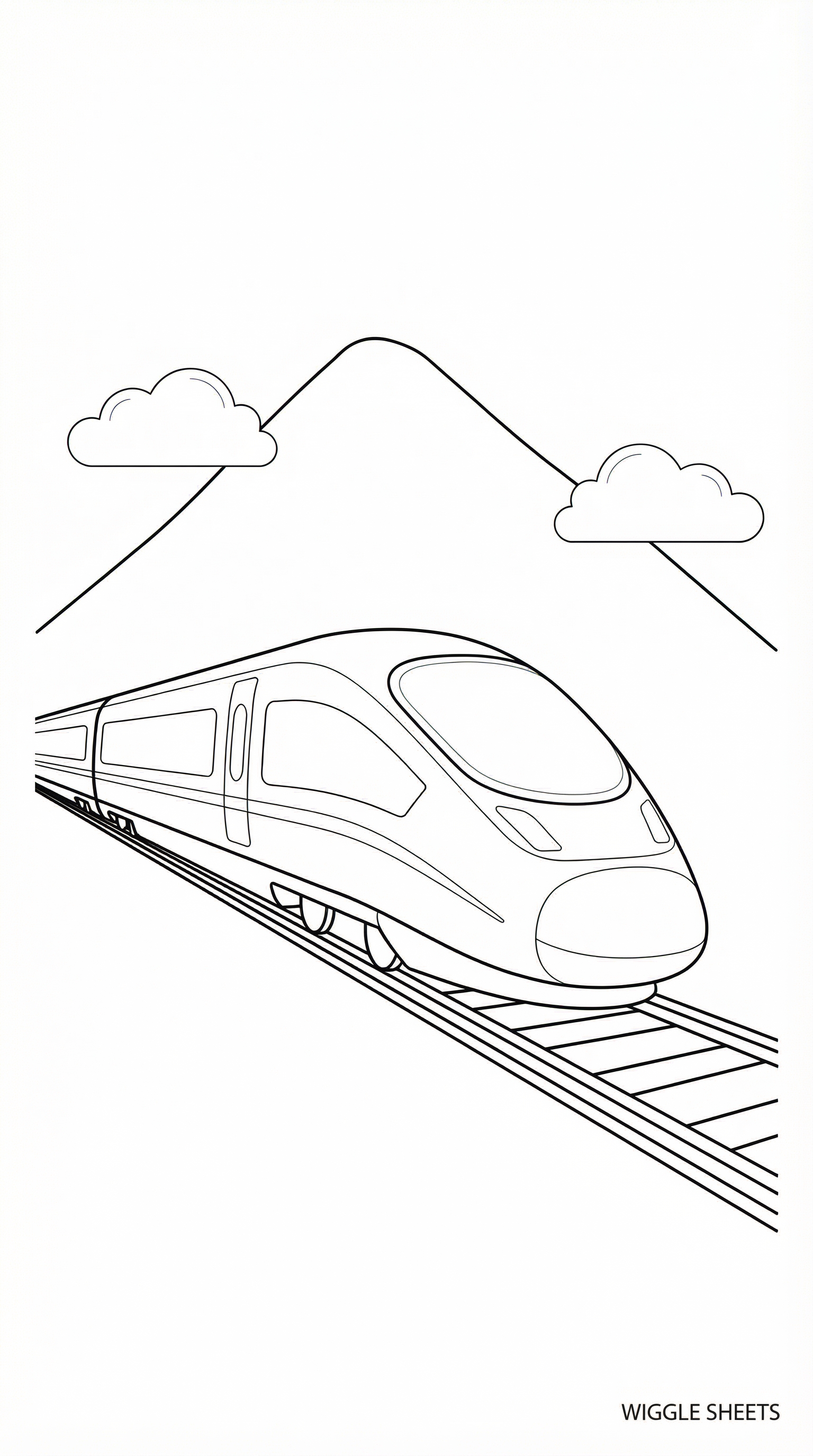 Simple Bullet Train Coloring Page